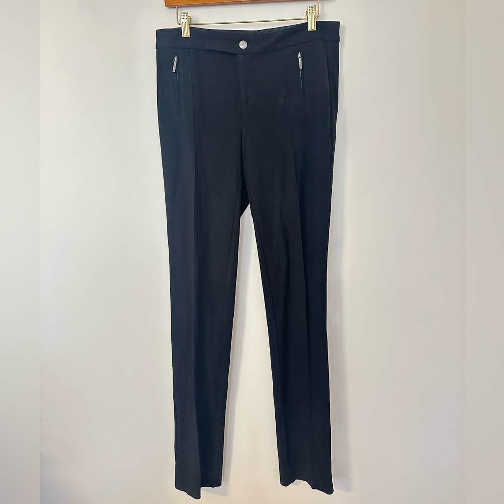 Lauren Ralph Lauren Black Slim Straight Trouser Size 4 | 32” Stretch Work Pant